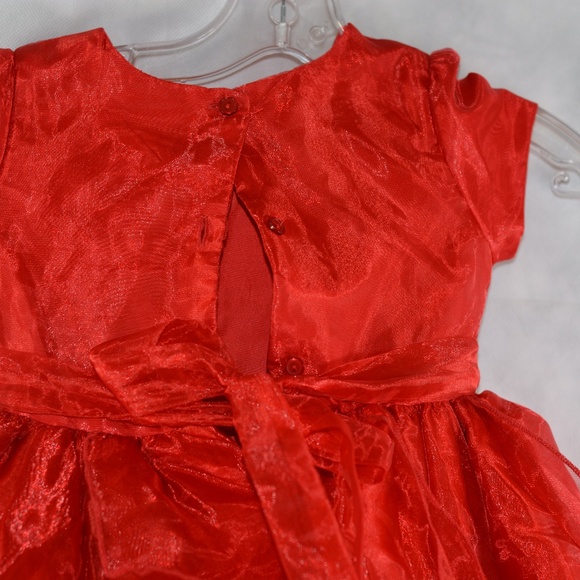 Bon Cheri SZ 6 Red Organza Girls Christmas/Part Dress - Picture 10 of 11